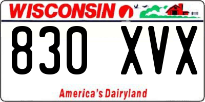 WI license plate 830XVX