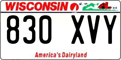 WI license plate 830XVY