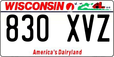 WI license plate 830XVZ
