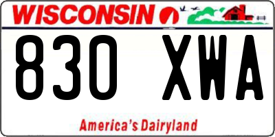 WI license plate 830XWA