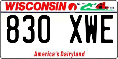 WI license plate 830XWE