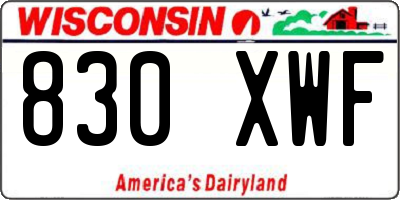 WI license plate 830XWF