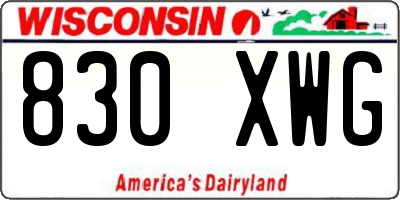 WI license plate 830XWG