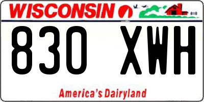 WI license plate 830XWH