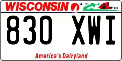 WI license plate 830XWI