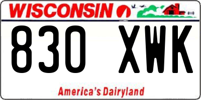 WI license plate 830XWK