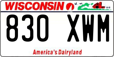 WI license plate 830XWM