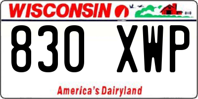 WI license plate 830XWP