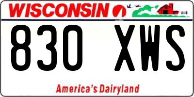 WI license plate 830XWS