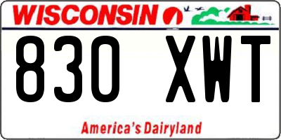 WI license plate 830XWT