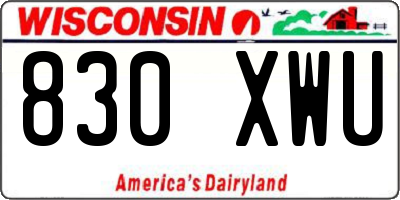 WI license plate 830XWU