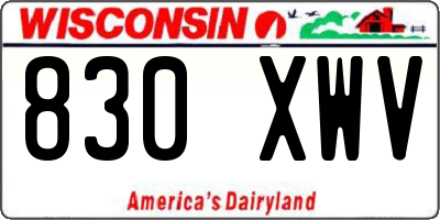 WI license plate 830XWV