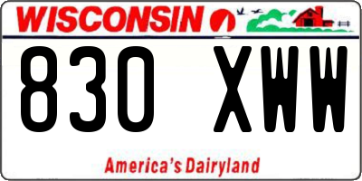 WI license plate 830XWW