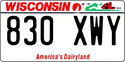 WI license plate 830XWY