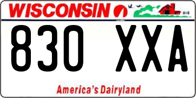 WI license plate 830XXA