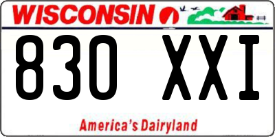 WI license plate 830XXI