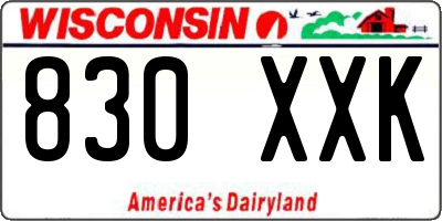 WI license plate 830XXK
