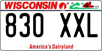WI license plate 830XXL