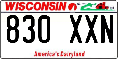 WI license plate 830XXN