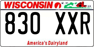 WI license plate 830XXR