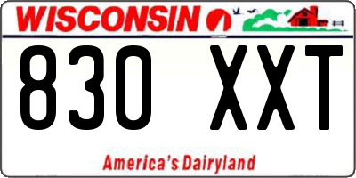 WI license plate 830XXT