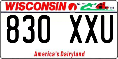 WI license plate 830XXU