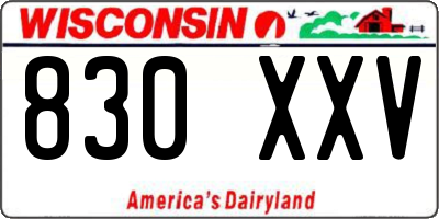 WI license plate 830XXV