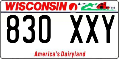 WI license plate 830XXY