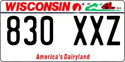 WI license plate 830XXZ