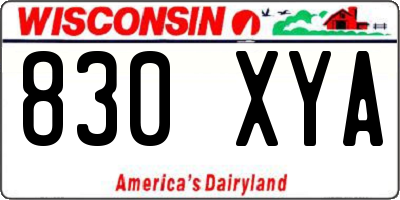 WI license plate 830XYA