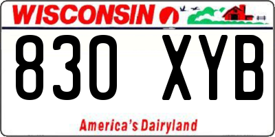 WI license plate 830XYB