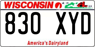 WI license plate 830XYD