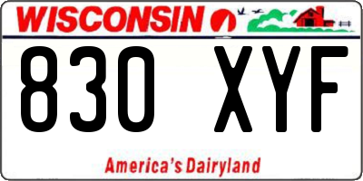 WI license plate 830XYF