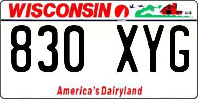 WI license plate 830XYG