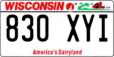 WI license plate 830XYI