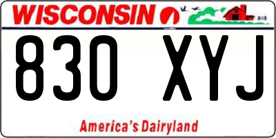 WI license plate 830XYJ