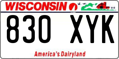 WI license plate 830XYK