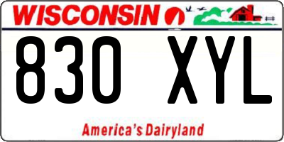 WI license plate 830XYL