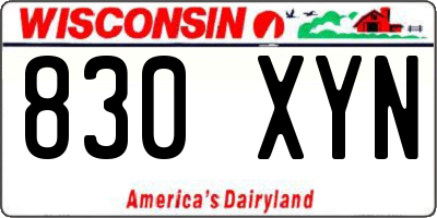 WI license plate 830XYN