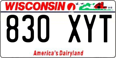 WI license plate 830XYT