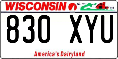 WI license plate 830XYU