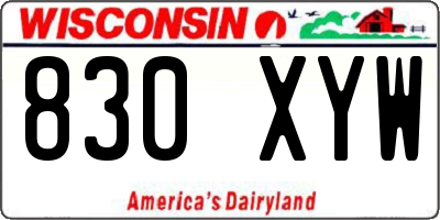 WI license plate 830XYW