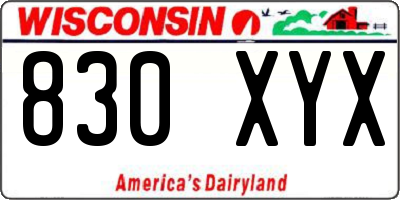 WI license plate 830XYX