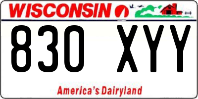 WI license plate 830XYY