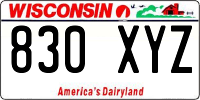WI license plate 830XYZ