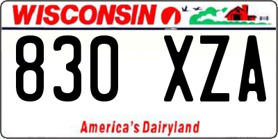 WI license plate 830XZA