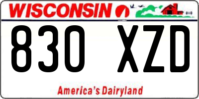 WI license plate 830XZD