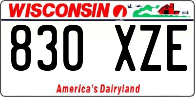 WI license plate 830XZE