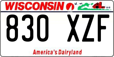 WI license plate 830XZF