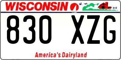 WI license plate 830XZG